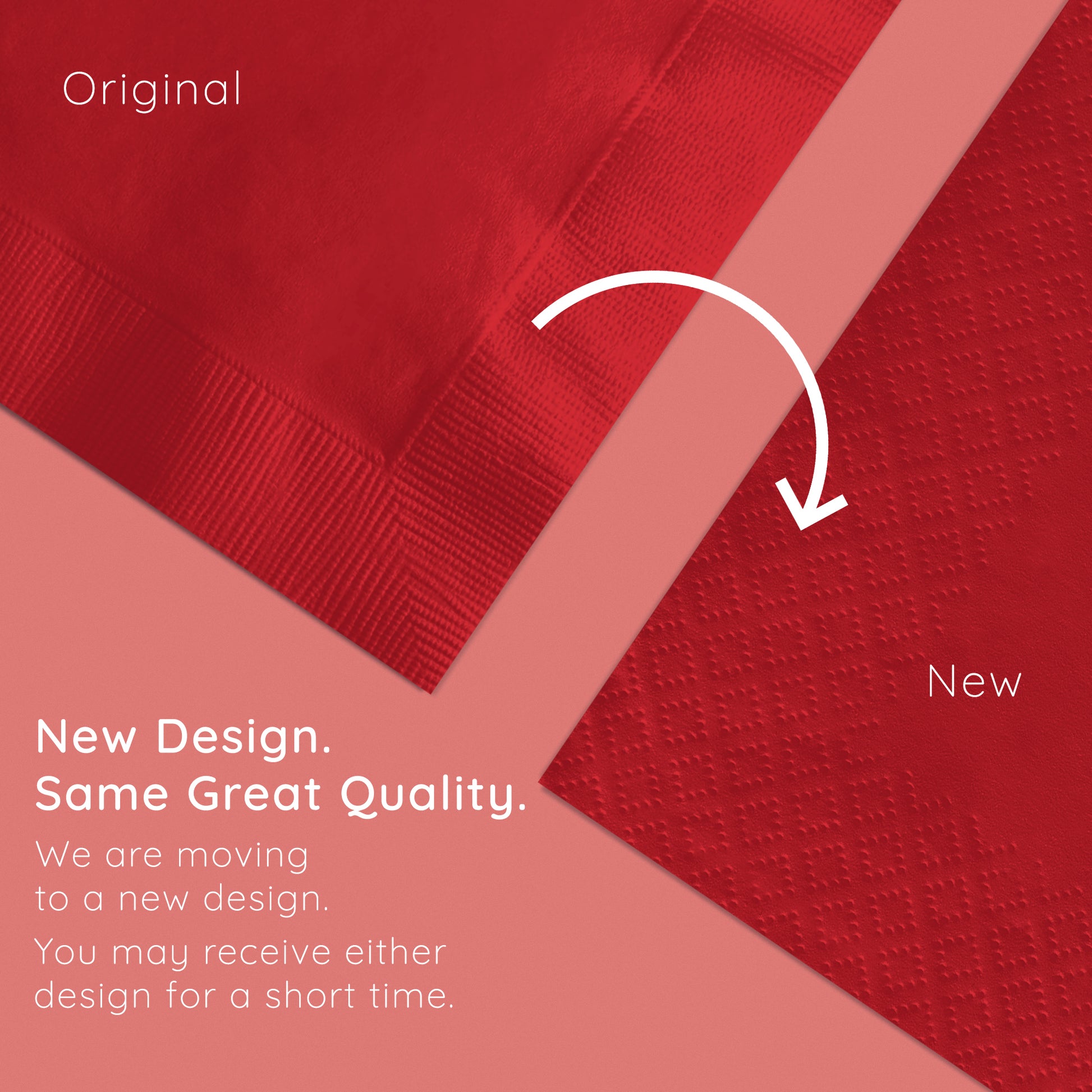 Classic Red 2-Ply Beverage Napkins 1200 ct Emboss Callout