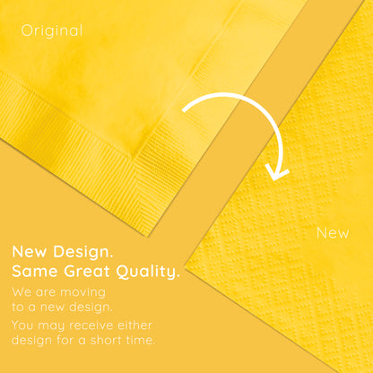 Value Friendly School Bus Yellow Beverage Napkins 240 ct Emboss Callout