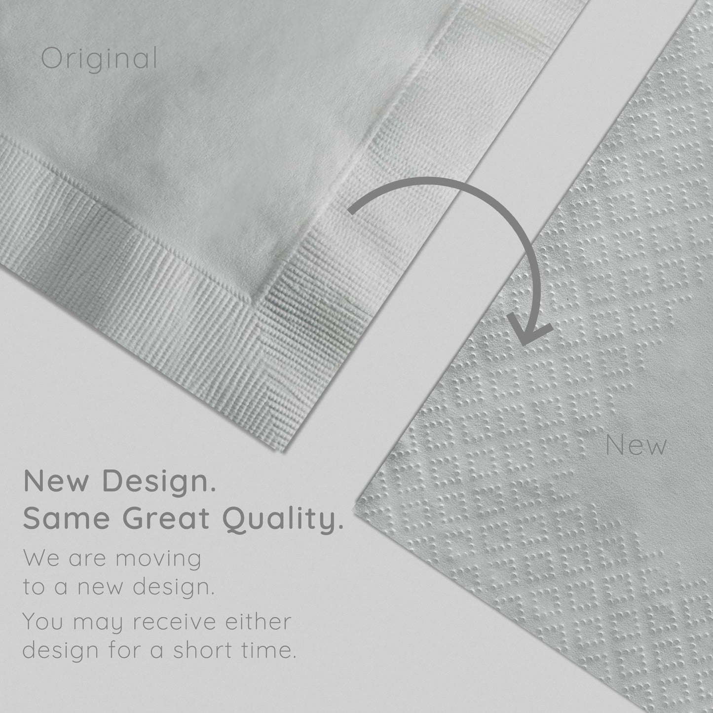 Shimmering Silver 2-Ply Beverage Napkins 1200 ct Emboss Callout Image