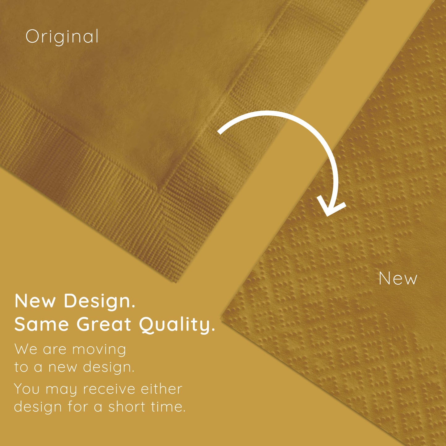 Glittering Gold 2-Ply Beverage Napkins 600 ct Emboss Callout Image