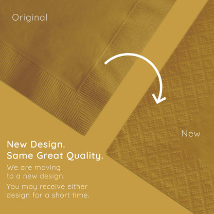 Glittering Gold 2-Ply Beverage Napkins 600 ct Emboss Callout Image
