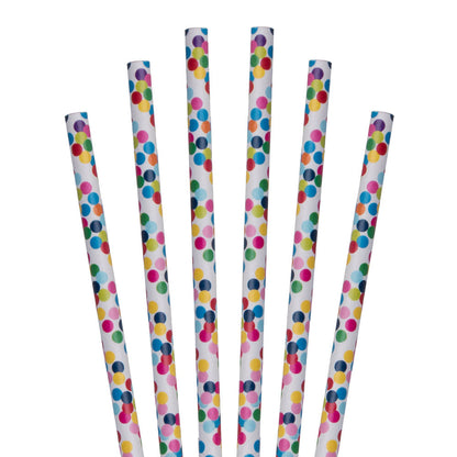 7.75" Party Dots Jumbo Paper Straws - 4800 ct.