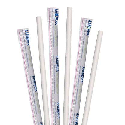 7.75" Wrapped White Jumbo Paper Straws - 3200 ct.