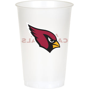 Arizona Cardinals 20 oz Plastic Cups featuring the Arizona Cardinals logo on the front and "Arizona Cardinals" text on the back.