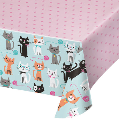 Cat Party Plastic Tablecloths 6 ct