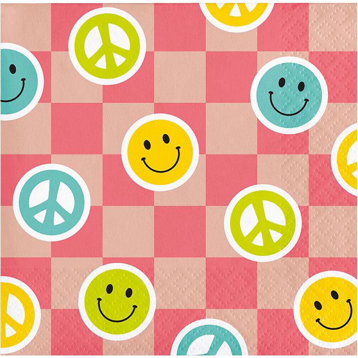 Creative Converting Flower Power Beverage Napkins - Thumbnail 2
