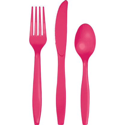 Hot Magenta Assorted Plastic Cutlery 288 ct
