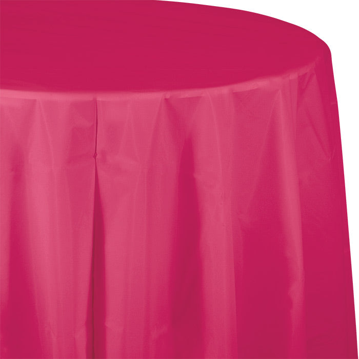 Hot Magenta Octy-Round Plastic Tablecloths
