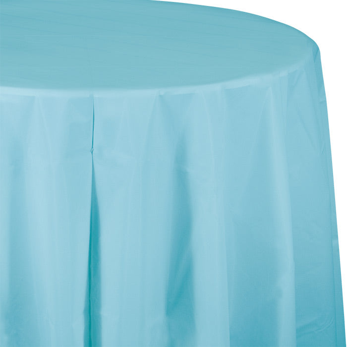 Pastel Blue Octy-Round Plastic Tablecloths